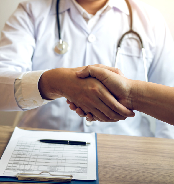 Dr David Dang with patient